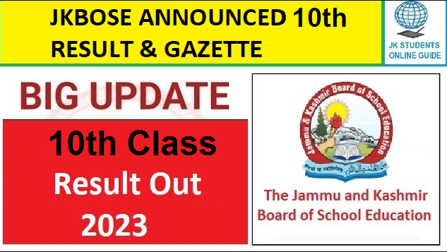 JKBOSE 10th Result & Full Gazette Pdf 2023