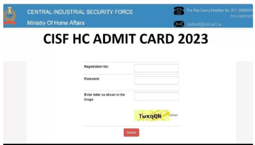CISF HC Admit Card 2023: Download Link Today at cisfrectt.in