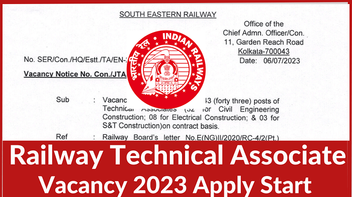 Railway Bharti 2023 Notification for Technical Associate Post Apply Now