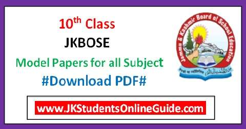 JKBOSE 10th Model Paper for all Subject (2024)