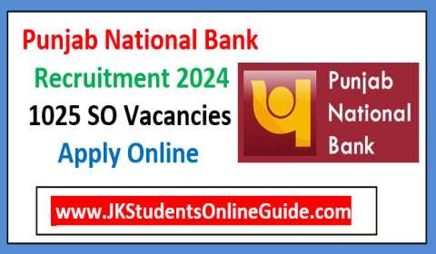 Punjab National Bank Recruitment 2024, 1025 SO Vacancies, Apply Online
