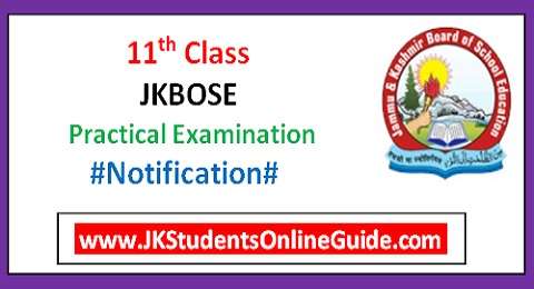Notification for Annual Regular Practical Examination for JKBOSE Class 11th 2024