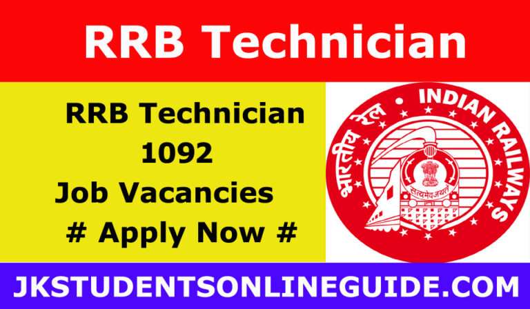 RRB 1092 Technician - Electronics, Computer Science, Information Technology Job Vacancies