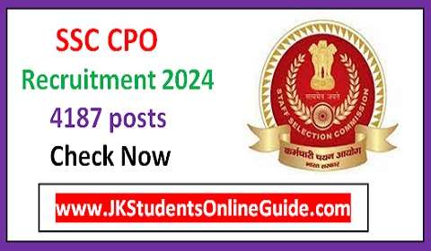 SSC CPO Recruitment 2024 Notification & Online for 4187 Post