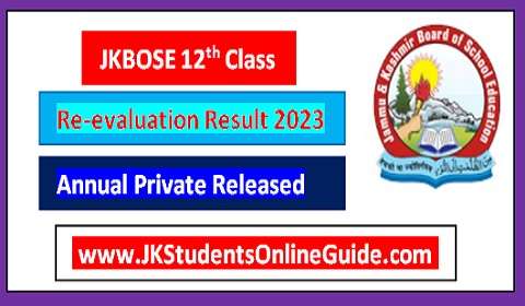 JKBOSE 12th Re-evaluation Result 2023 Annual Private Released