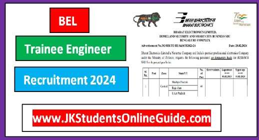 BEL Trainee Engineer Recruitment 2024 Last Date 18/3/2024