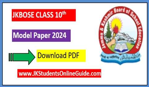 JKBOSE 10th Model Paper for all Subject (2024)