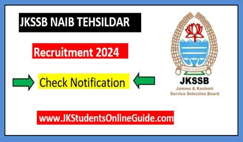 JKSSB Naib Tehsildar Recruitment 2024 Check Qualification, Syllabus, Vacancies Online form Date