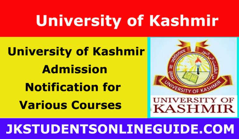 Admissions For Various Diploma & Certificate Courses Started at University of Kashmir
