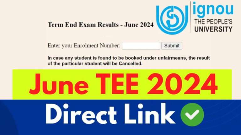 IGNOU June TEE Result 2024 OUT at ignou.ac.in; Direct Link to Download Grade Card of Term End Exam UG and PG